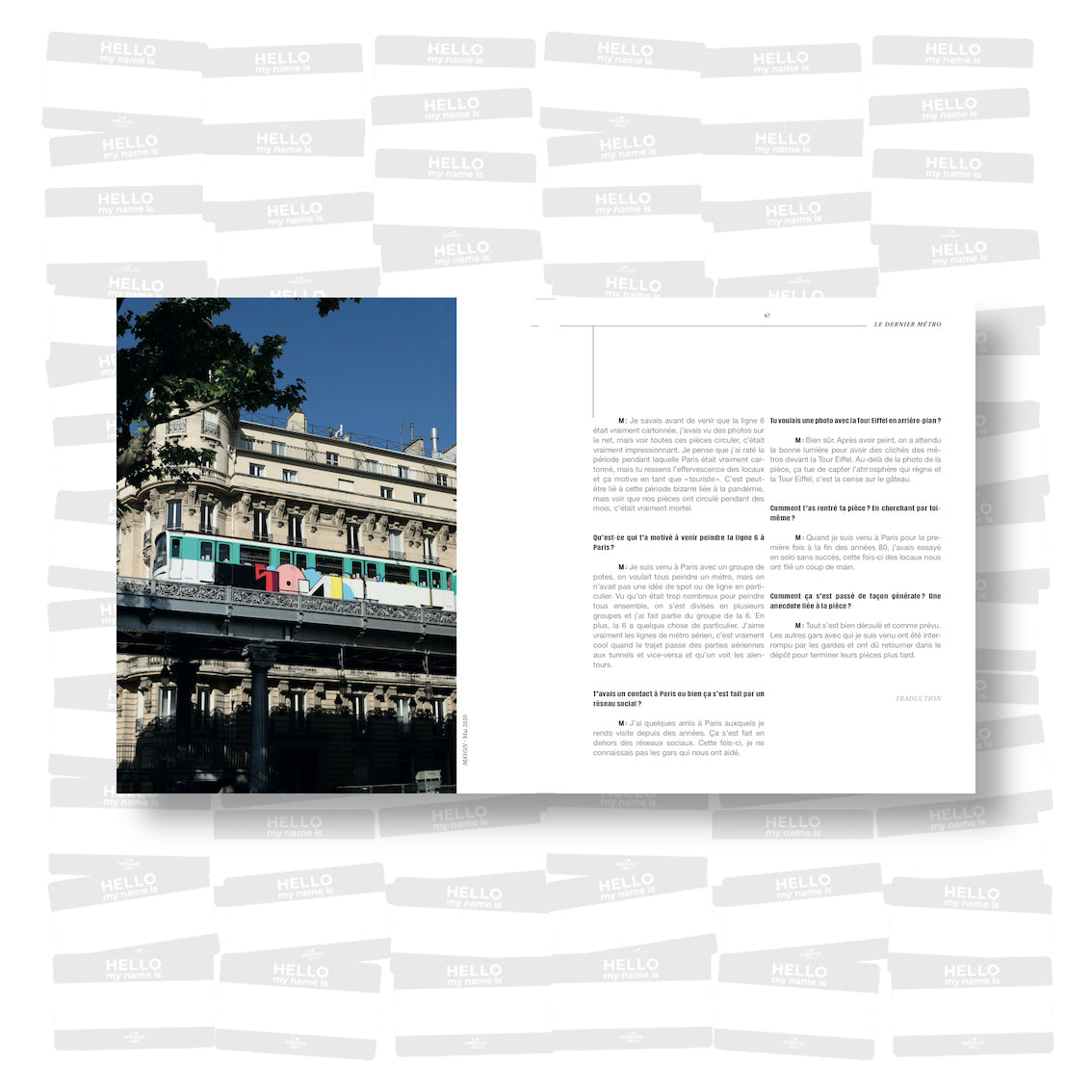 Le Dernier Métro. Paris - Ligne 6 - Année 2020