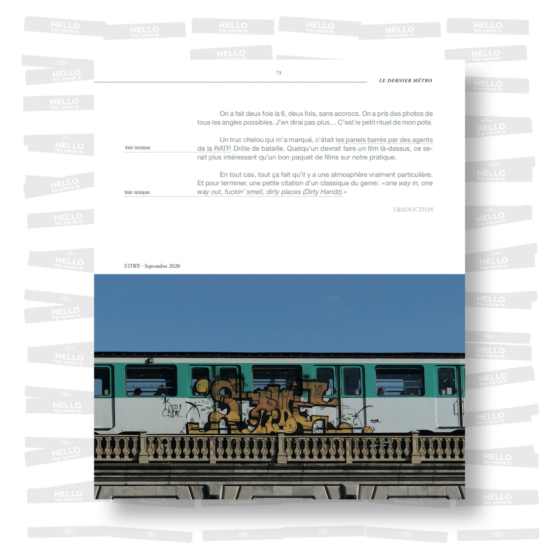 Le Dernier Métro. Paris - Ligne 6 - Année 2020