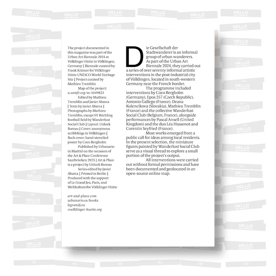 Die Gesellschaft der Stadtwanderer: Art & Place Magazine #2