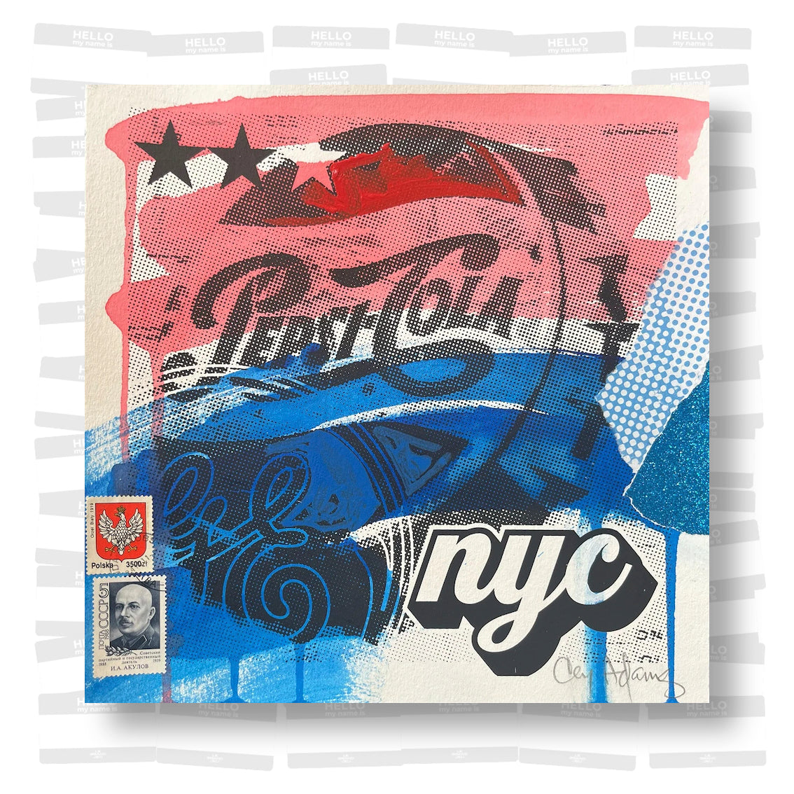 Cey Adams - Hand Embellished Print: Pepsi Print Style