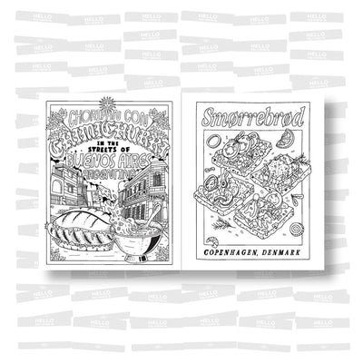 Street Food Coloring Book: Delicious Treats from Cities around the World